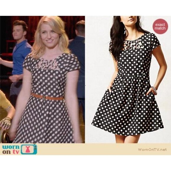 Anthropologie Nicola Polka Dot Fit & Flare Black Cream Cutout Size 0 - Picture 1 of 11